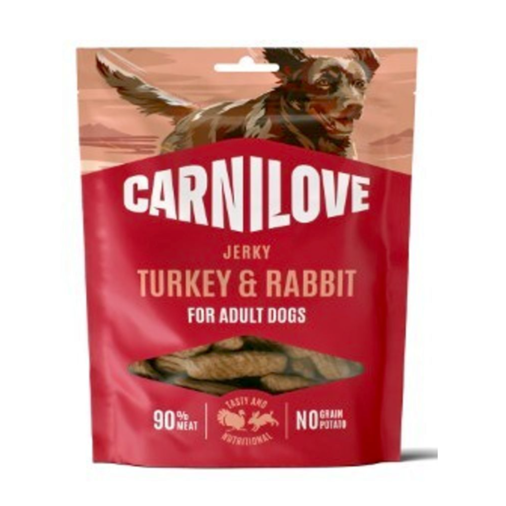 Carnilove - Jerky - Kalkoen & Konijn - Hondensnack - Graanvrij - 100 gram