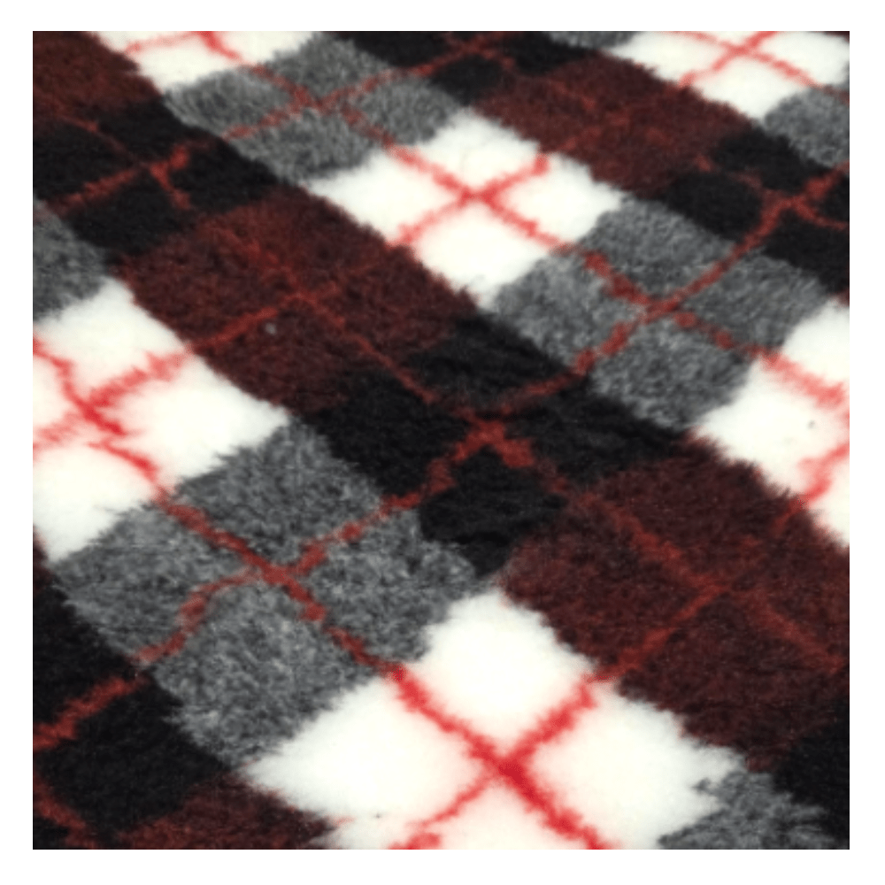 Chikko Quality - Antypoślizgowy Vetbed - Czerwono/Szaro/Czarna Kratka - 150x100cm - 28mm