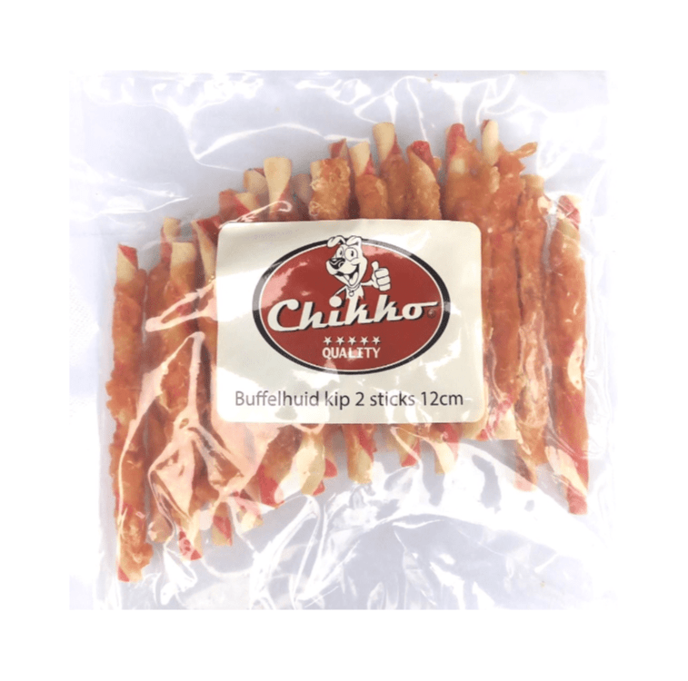 Chikko Quality - Buffelhuid Kip Sticks - 12 cm - Diergigant