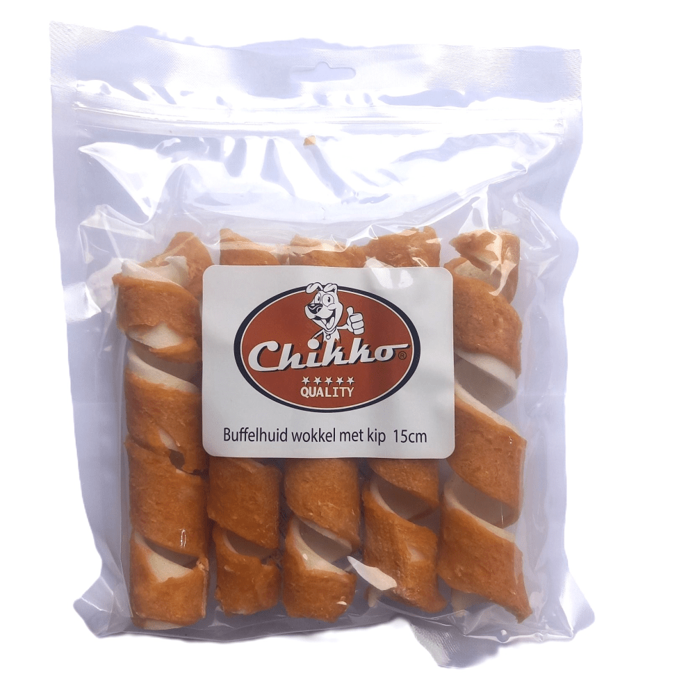 Chikko Quality - Buffalo skin Wokkel with Chicken - 5 pieces - 15cm