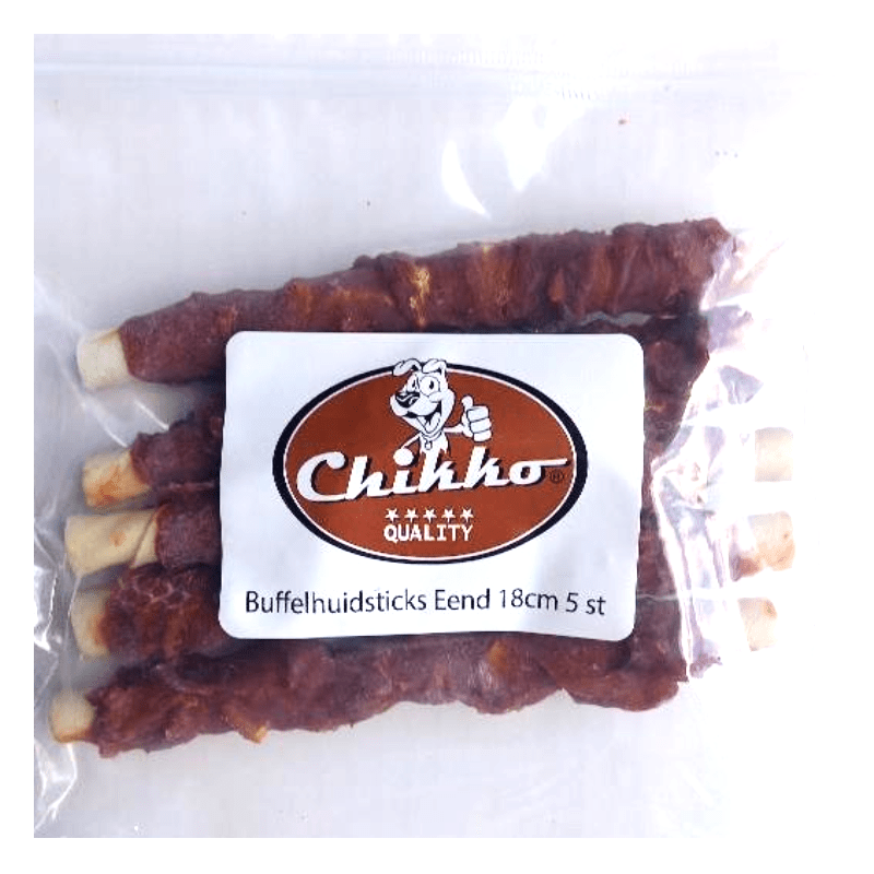 Chikko Quality - Buffalo skin sticks Duck for dogs - 18 cm - 5 pieces