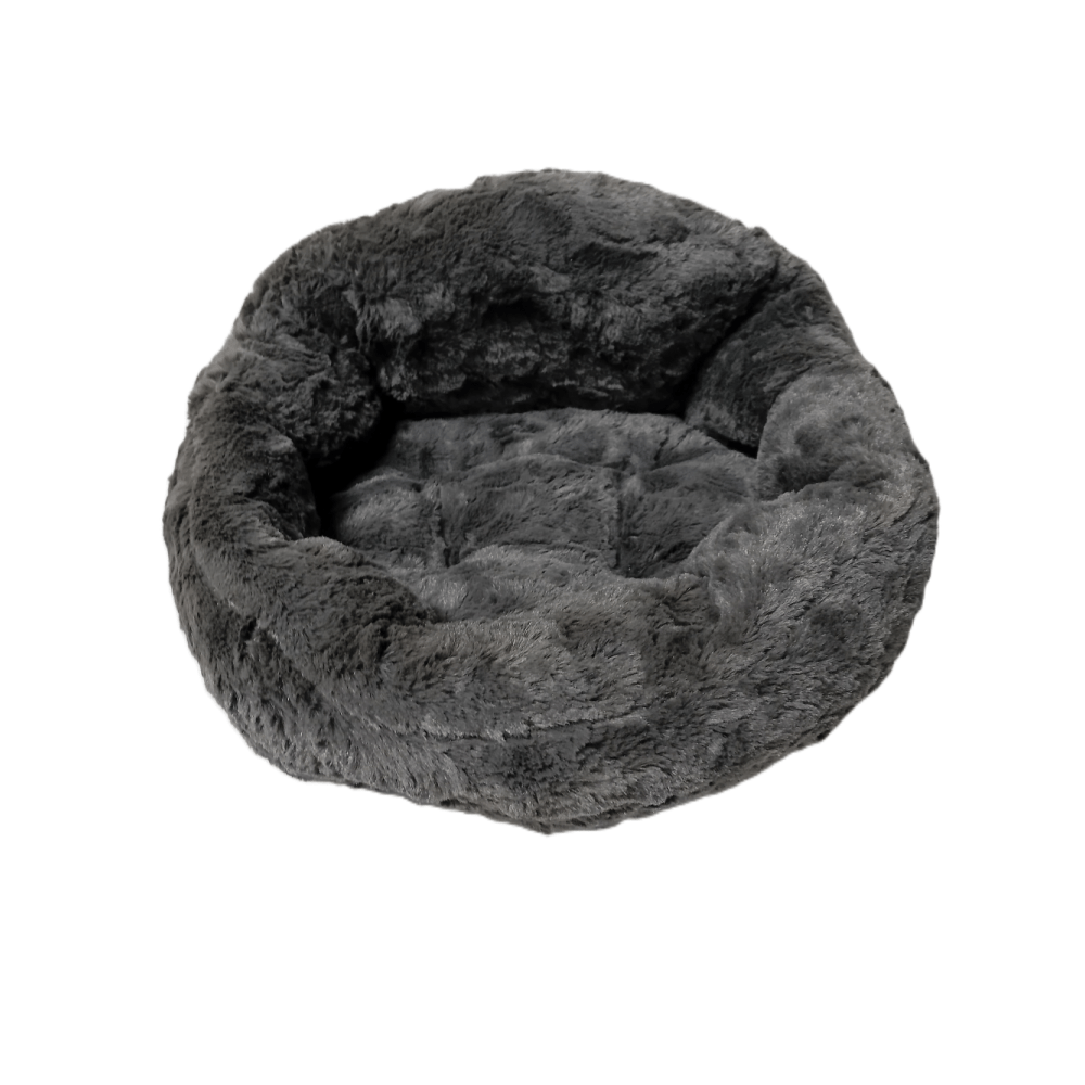 Chikko Quality - Deep Dish Pluche Mand - Zilvergrijs - 45cm - Ultiem Comfort & Veiligheid - Diergigant