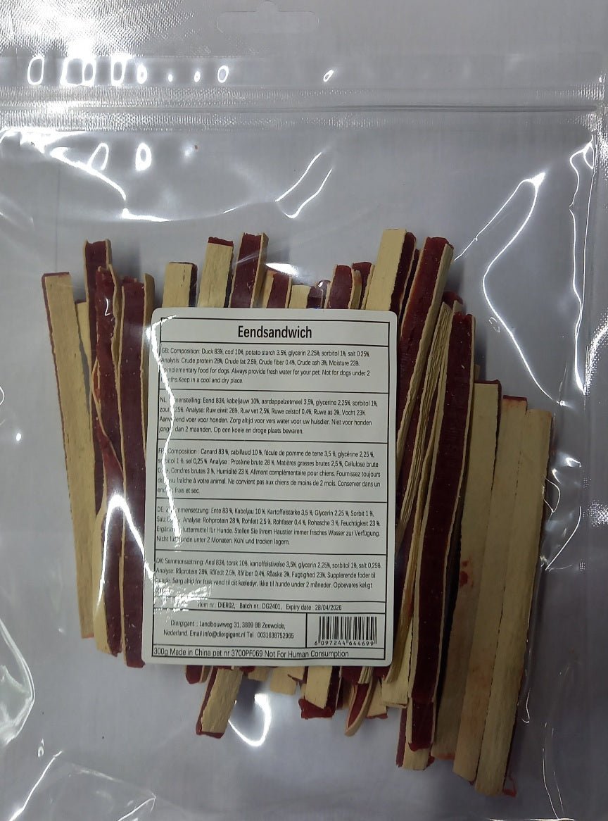 Chikko Quality - Eend Sandwichsnack - Diergigant
