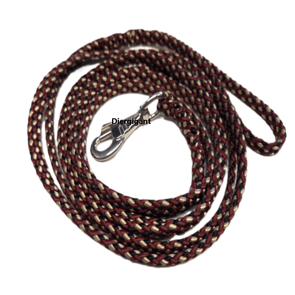 Chikko Quality – Pleciona smycz treningowa – Bordowy/Złoty – 3 metry