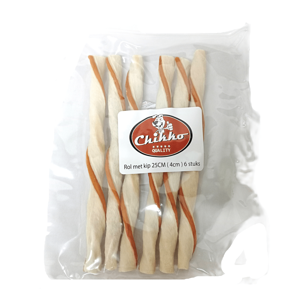Chikko Quality - Kip Roll 25 cm - 100% Natural Dog Snack - 300gr