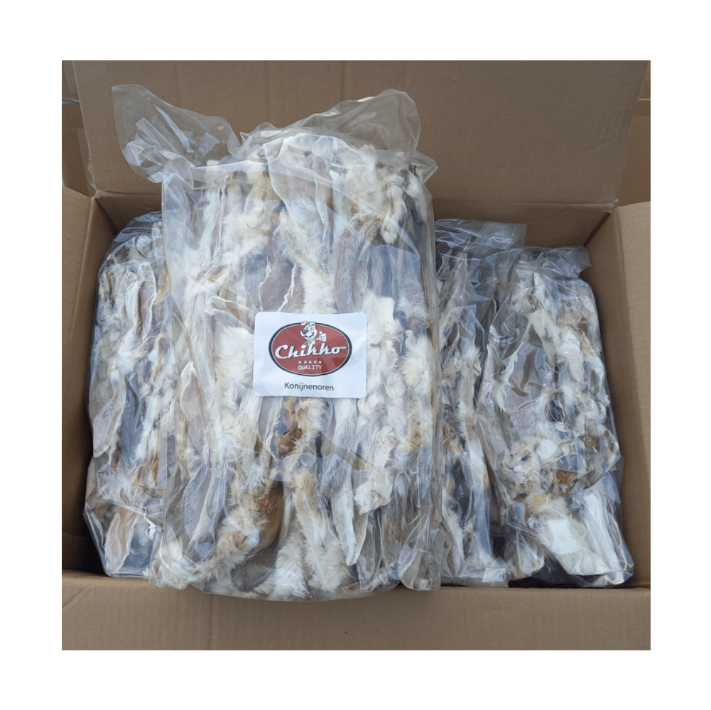 Chikko Quality - Konijnenoren met Vacht - Doos 4 x 1,5 kg