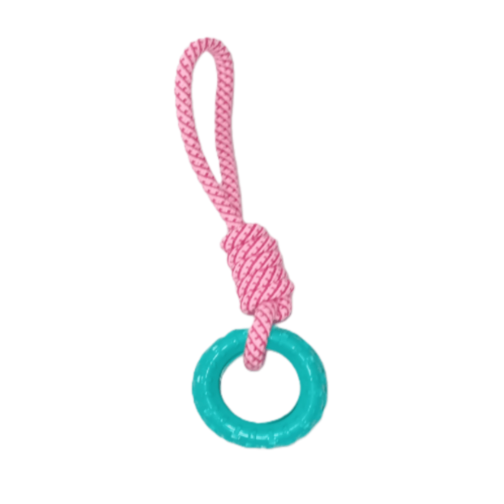 Chikko Quality - Trektouw met ring - Stevig - roze/mintgroen - 39 cm