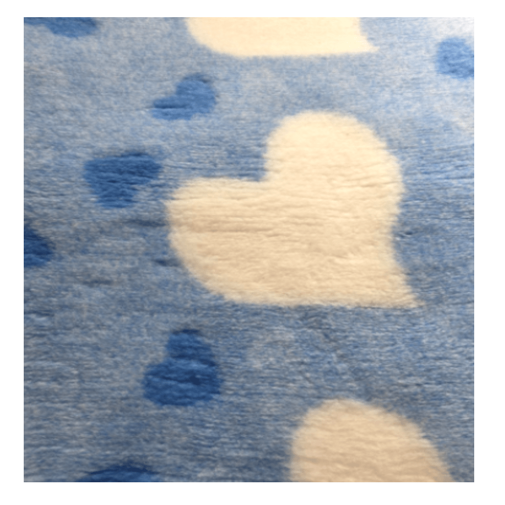Chikko Quality - Vetbed - Hypoallergen - Blå/Hvid med hjerter - 100x150cm