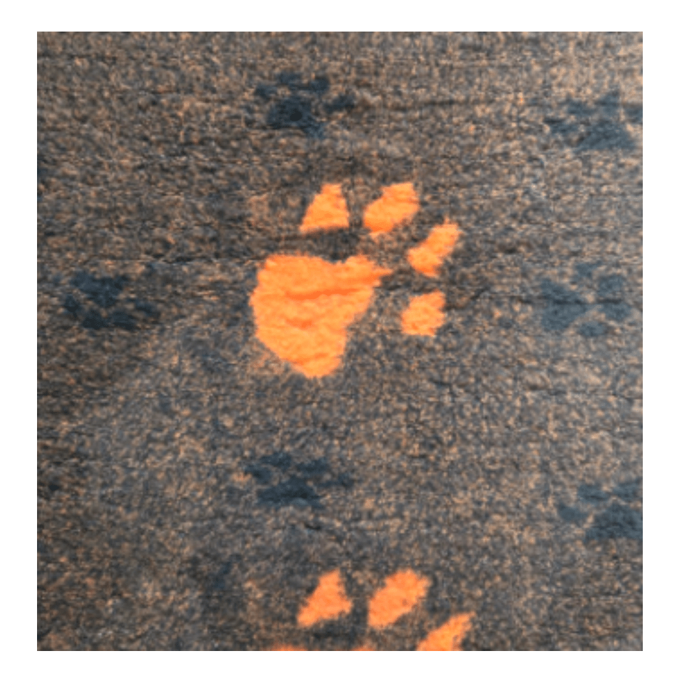 Chikko Kvalitet - Vetbed - Hypoallergen - Brun/Orange med poter - 100x150cm