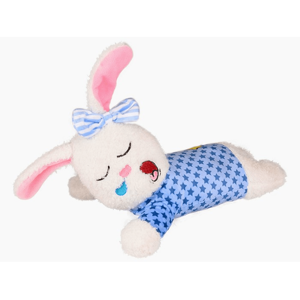 Dog Toy - Konijnenknuffel voor honden in blauwe ster pyjama - 25x16cm