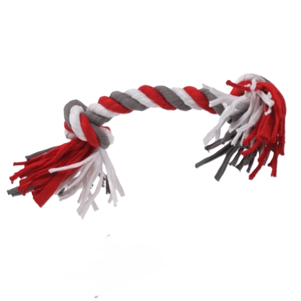 Dogs Collection - Knooptouw - Rood/Grijs/Wit - 40 cm