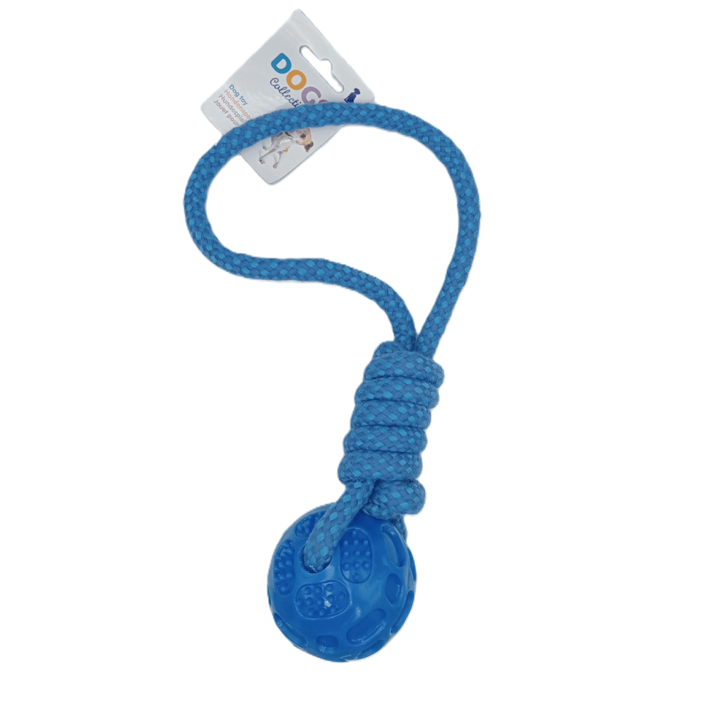 Dogs Collection - Trektouw met Bal Voor honden - Blauw - 40 cm