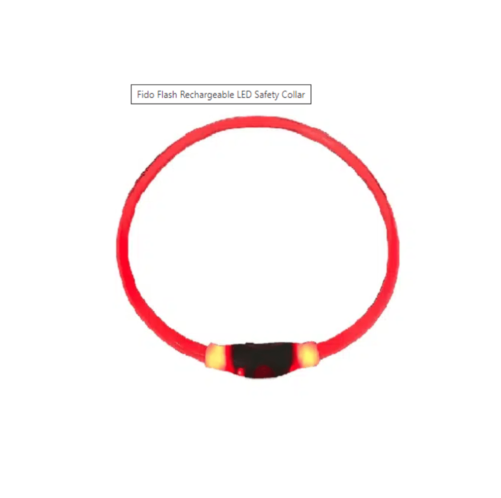 Fido Flash Collar - Rood - Zichtbaar in het Donker