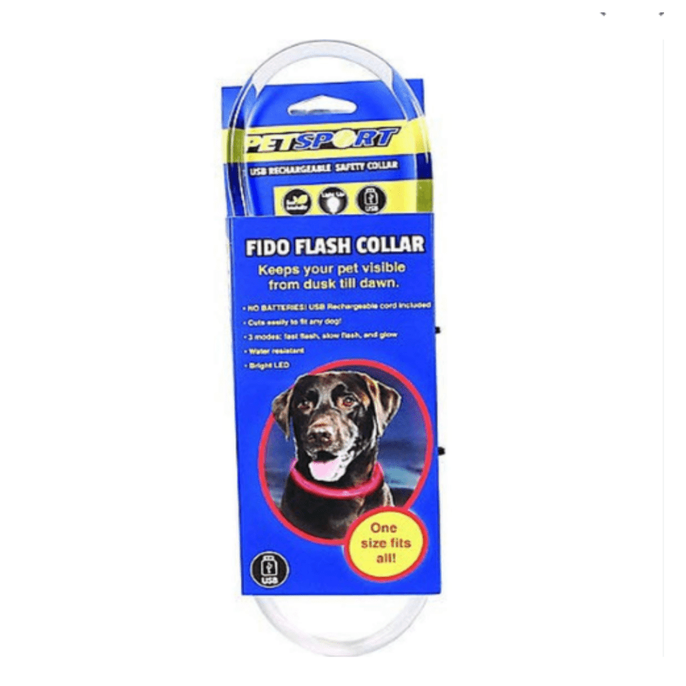 Fido Flash Collar - Rood - Zichtbaar in het Donker