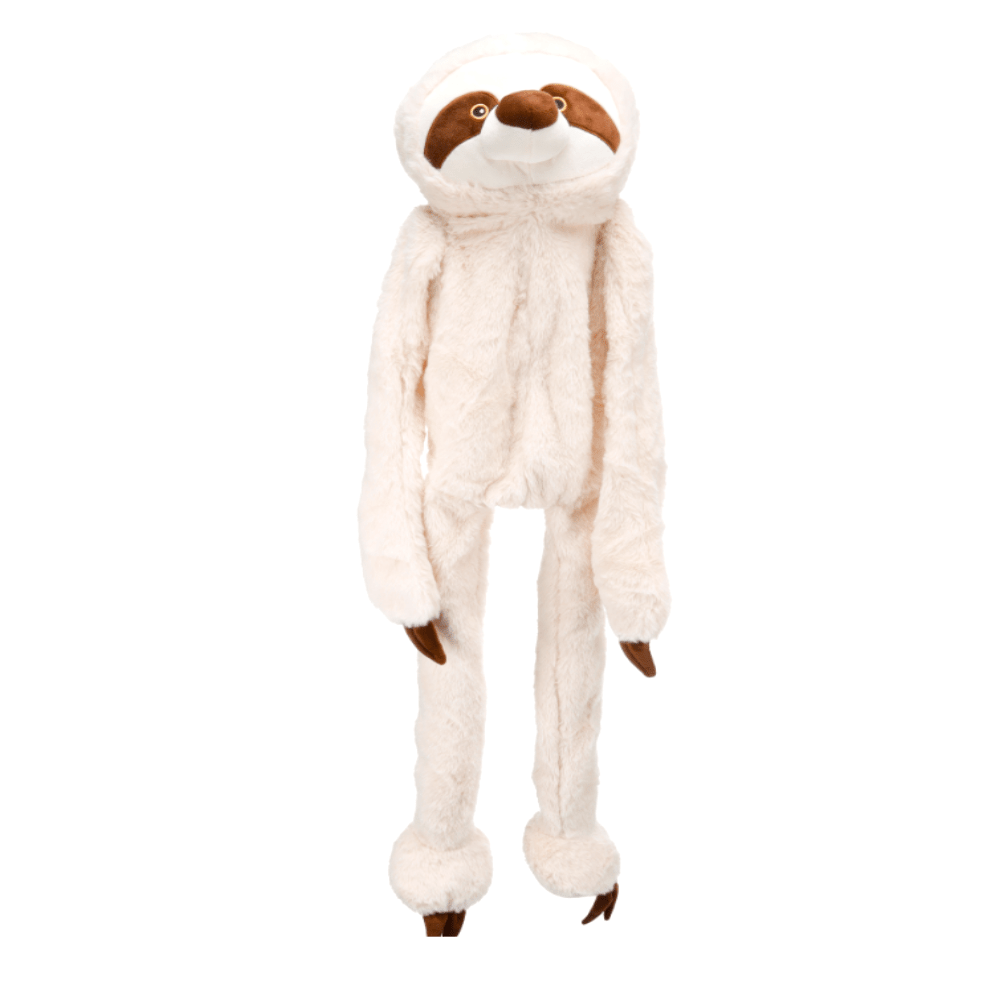 Flamingo - Luiaard - Crème - Pluche - Hondenspeeltje met Piep - 100cm - Diergigant