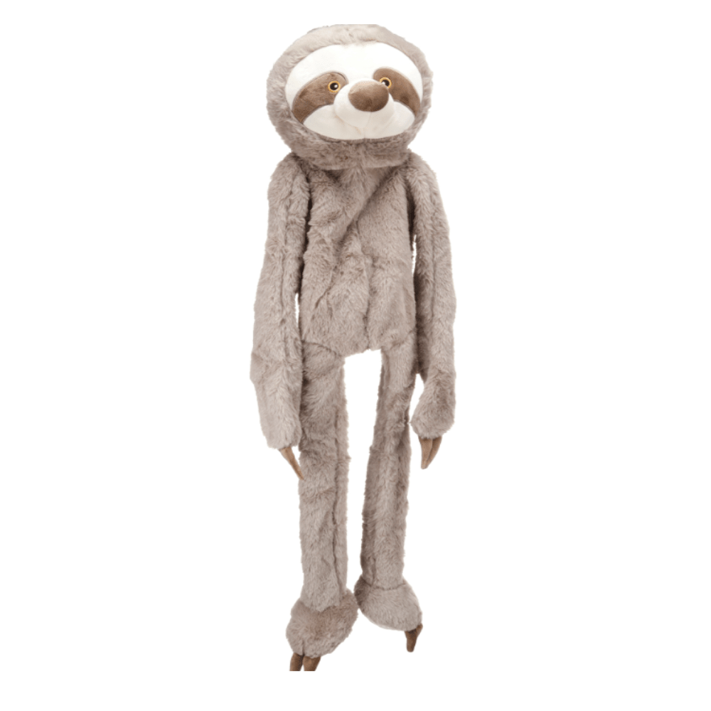 Flamingo - Luiaard - Taupe - Pluche - Hondenspeeltje met Piep - 100cm - Diergigant