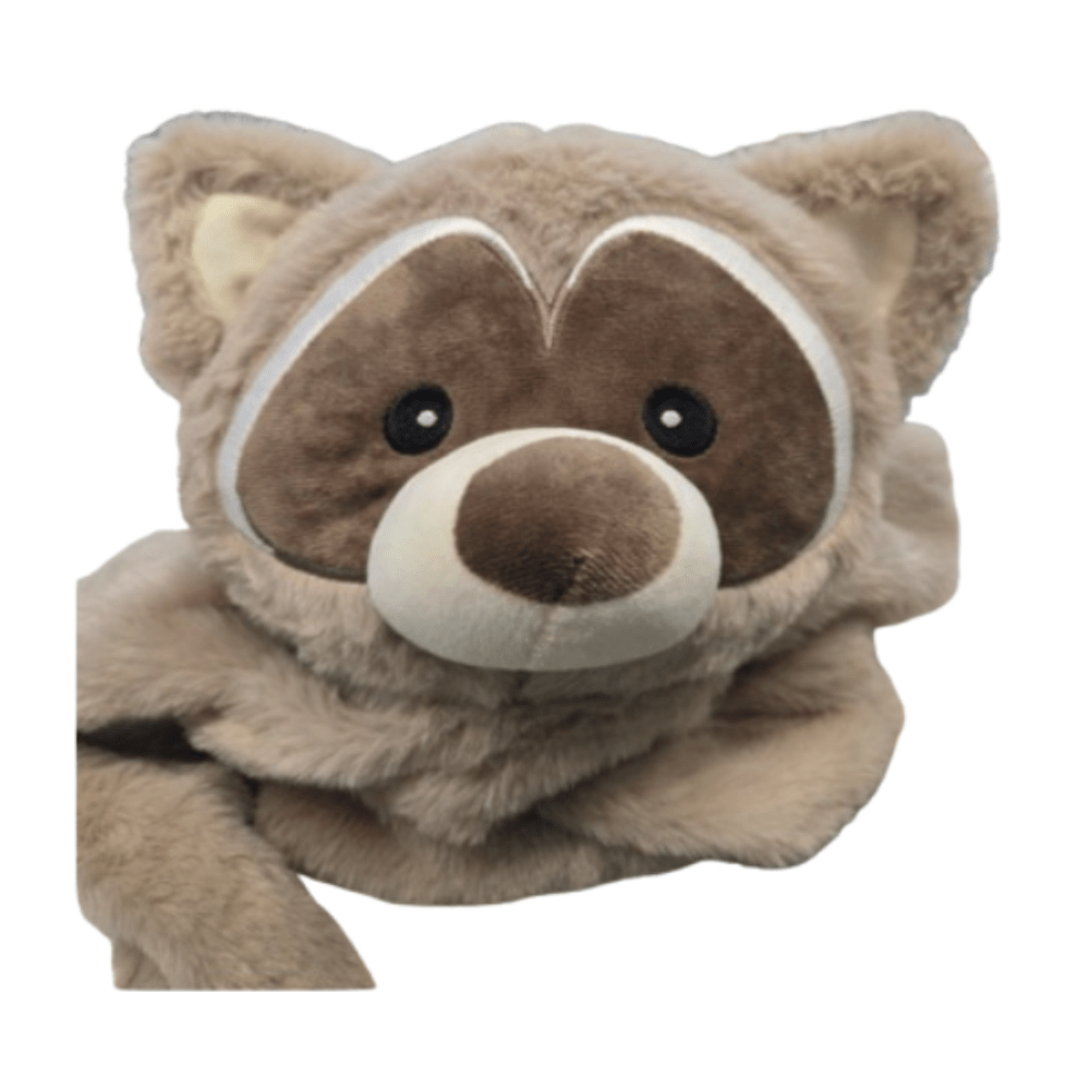 Flamingo - Wasbeer - Pluche - Hondenspeeltje met Piep - Taupe - 95cm - Diergigant