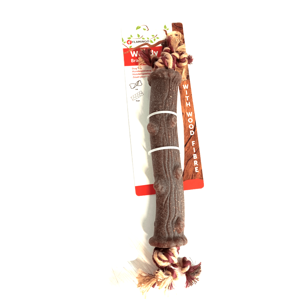 Flamingo - Hondenspeelgoed - Woody - Kauwspeeltje met touw