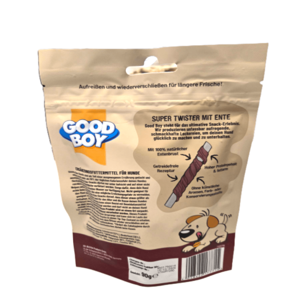 Goodboy - Super Twister met Eend - 100% Natuurlijk - Graanvrij - 90gr - Diergigant