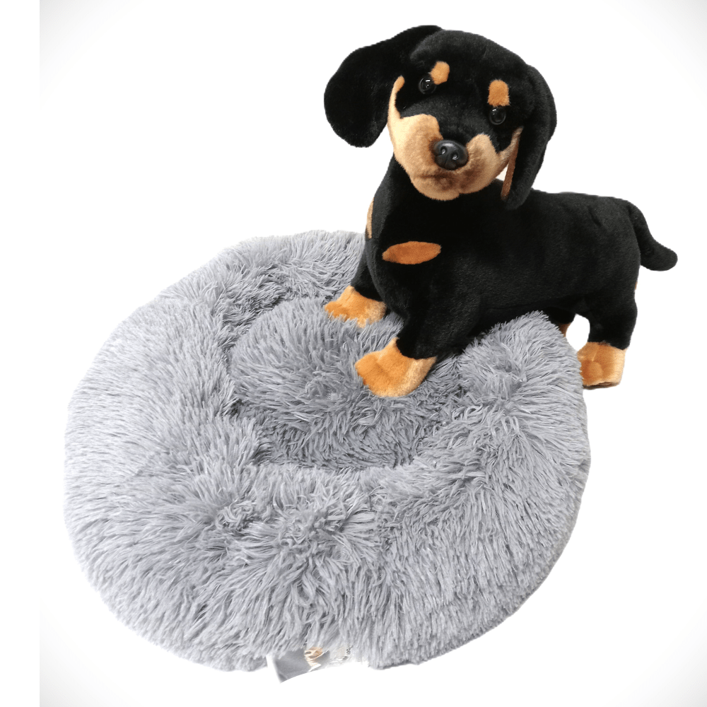 HSP – Flauschiges Hunde- und Katzenkissen – Hellgrau – 50 cm
