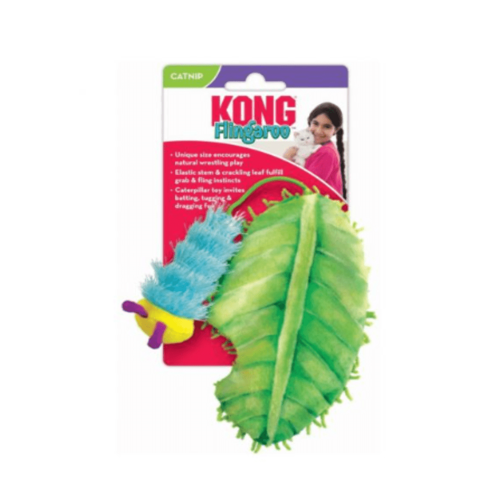 Kong - Flingaroo - Larve - Interaktivt Kattelegetøj - Katteurt - 25cm