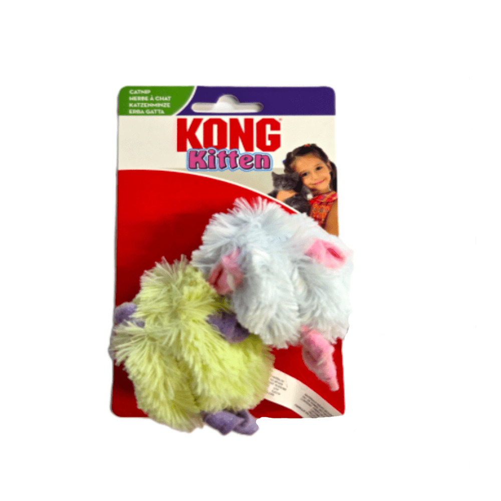 Kong - Kattens legetøj - Mus - Killinger - gul & lyserød - 2 stk.