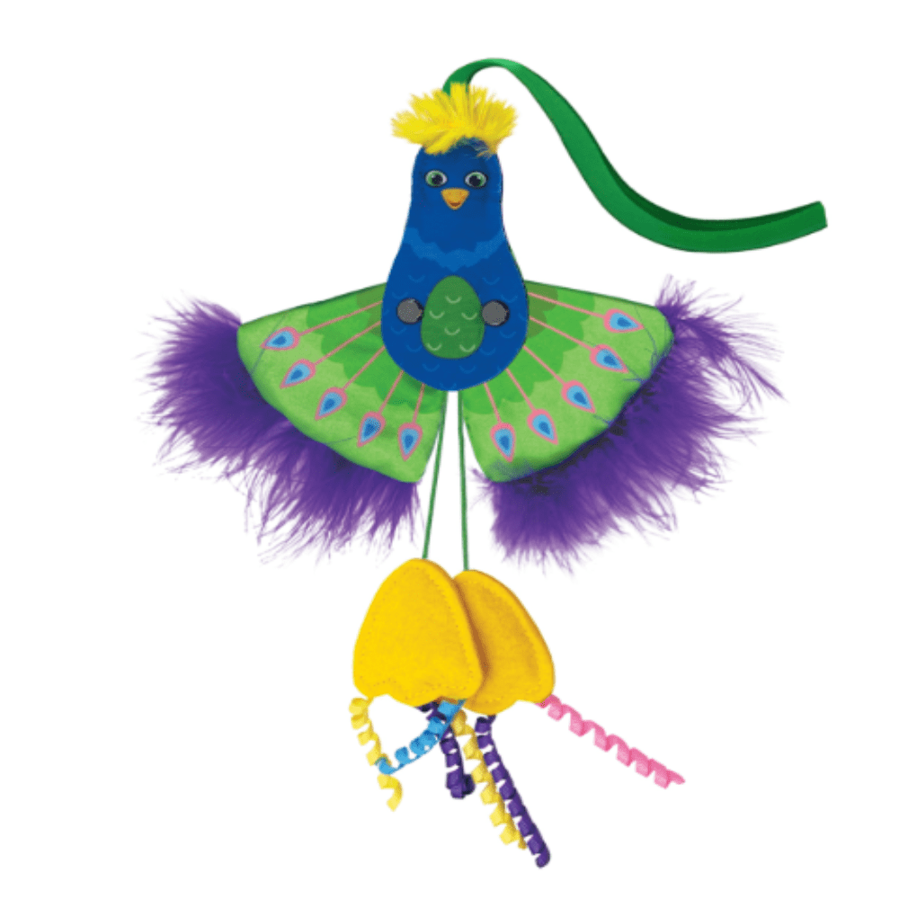 Kong - Kattens legetøj - Påfugl - Interaktiv - Katteurt - 26cm