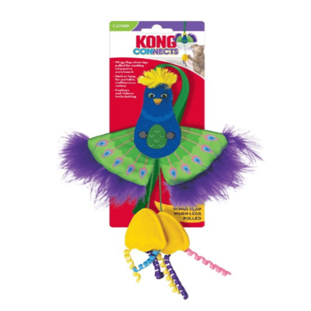Kong - Kattens legetøj - Påfugl - Interaktiv - Katteurt - 26cm