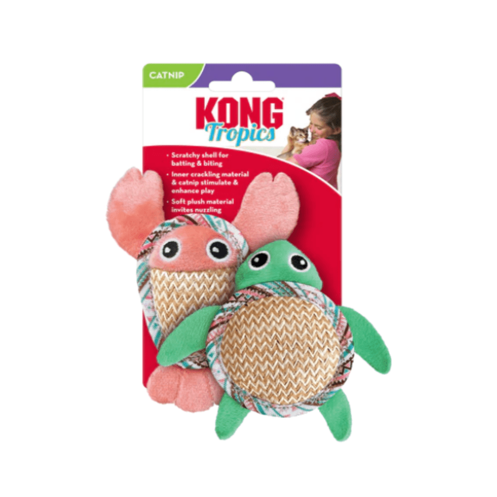 Kong - Tropics Krabbe & Skildpadde - Kattelegetøj med catnip - 12cm
