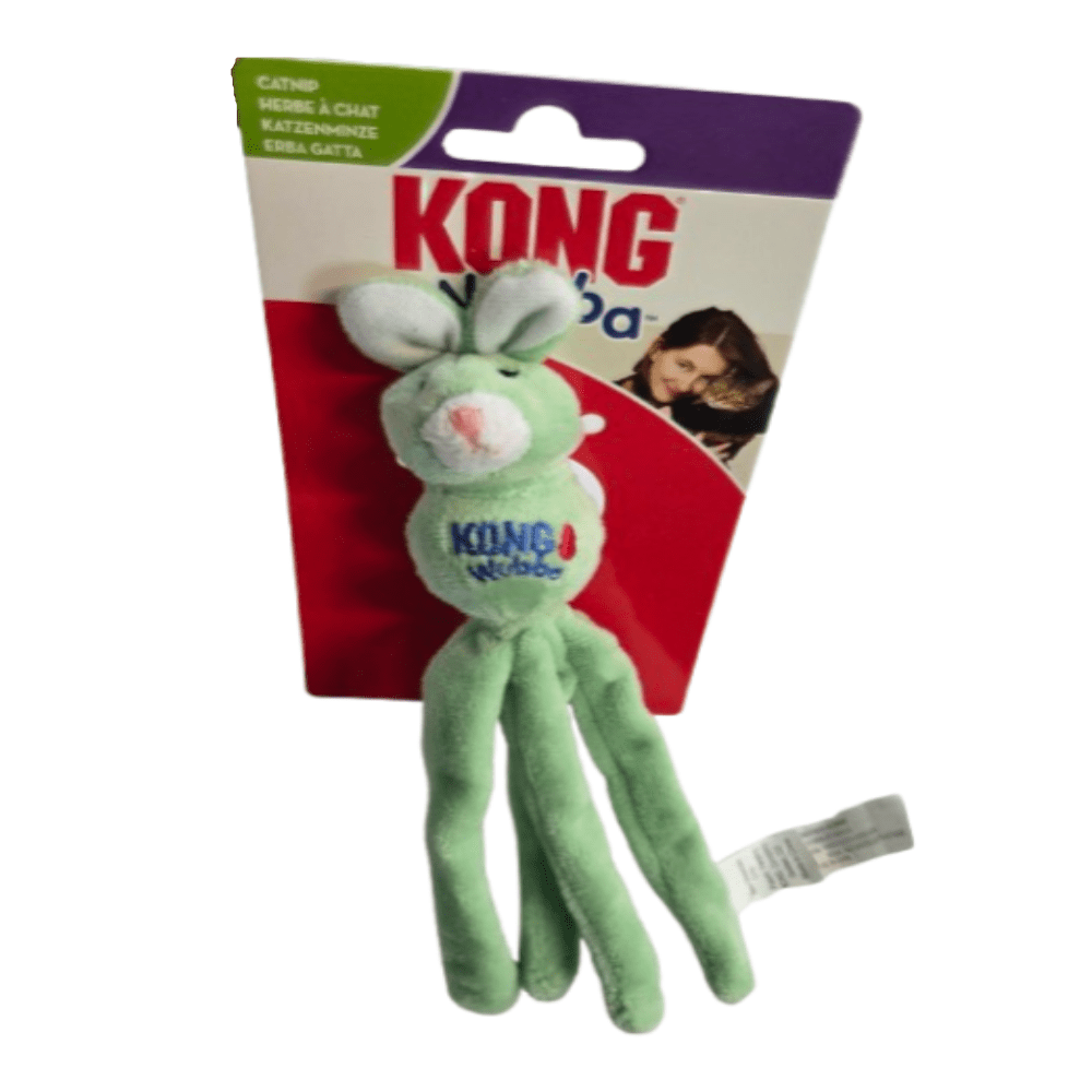 Kong - Wubba Kanin - Plys & Knas - Kattelegetøj - Pastel grøn - 21cm