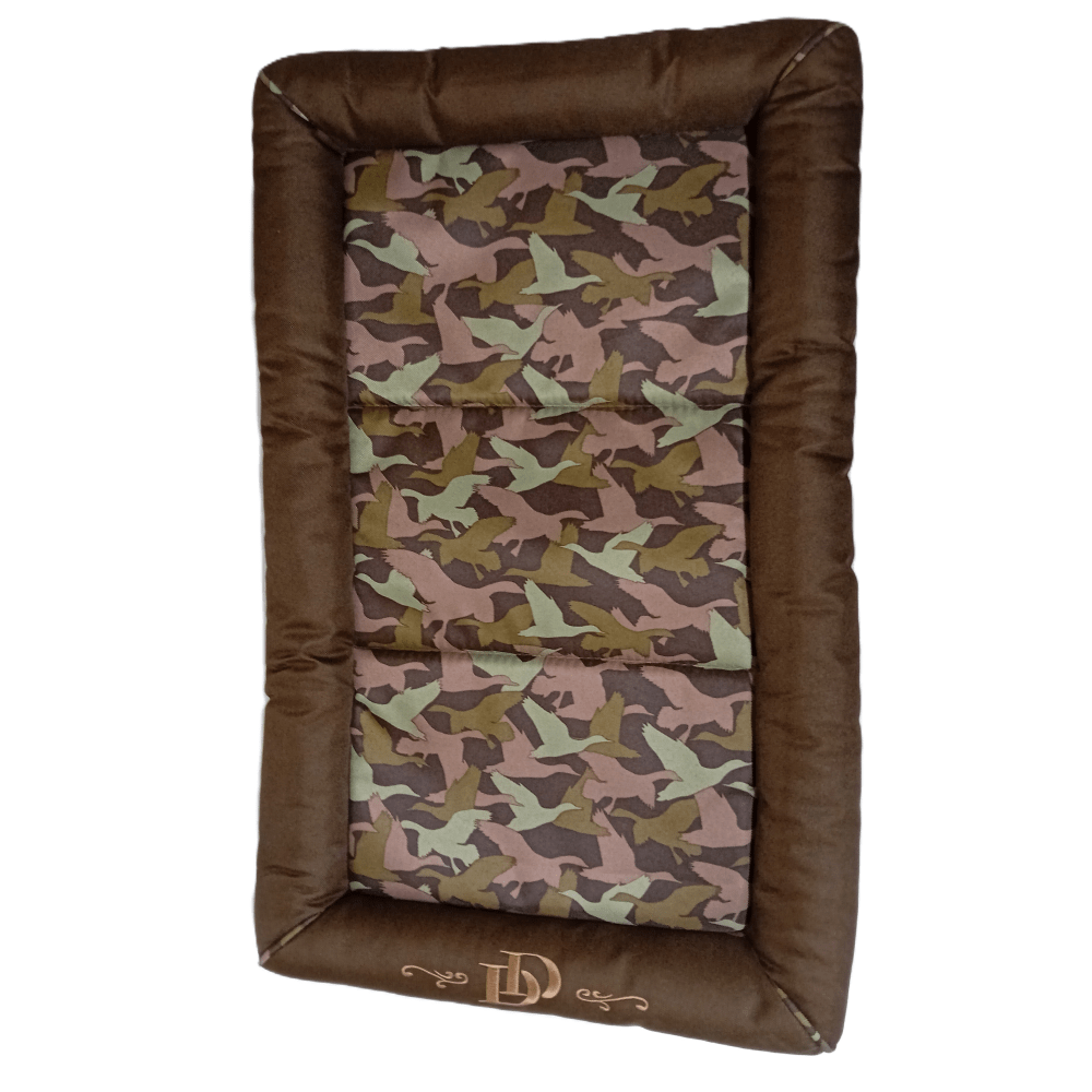 Luksus Oxford Crate Hundeseng - Brun/Pink/Grøn/Beige Camo - 86x51cm