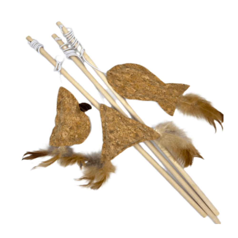 MaxxPro - Kattelegetøj - Træ/kork - Fisk - Interaktiv - 41 cm