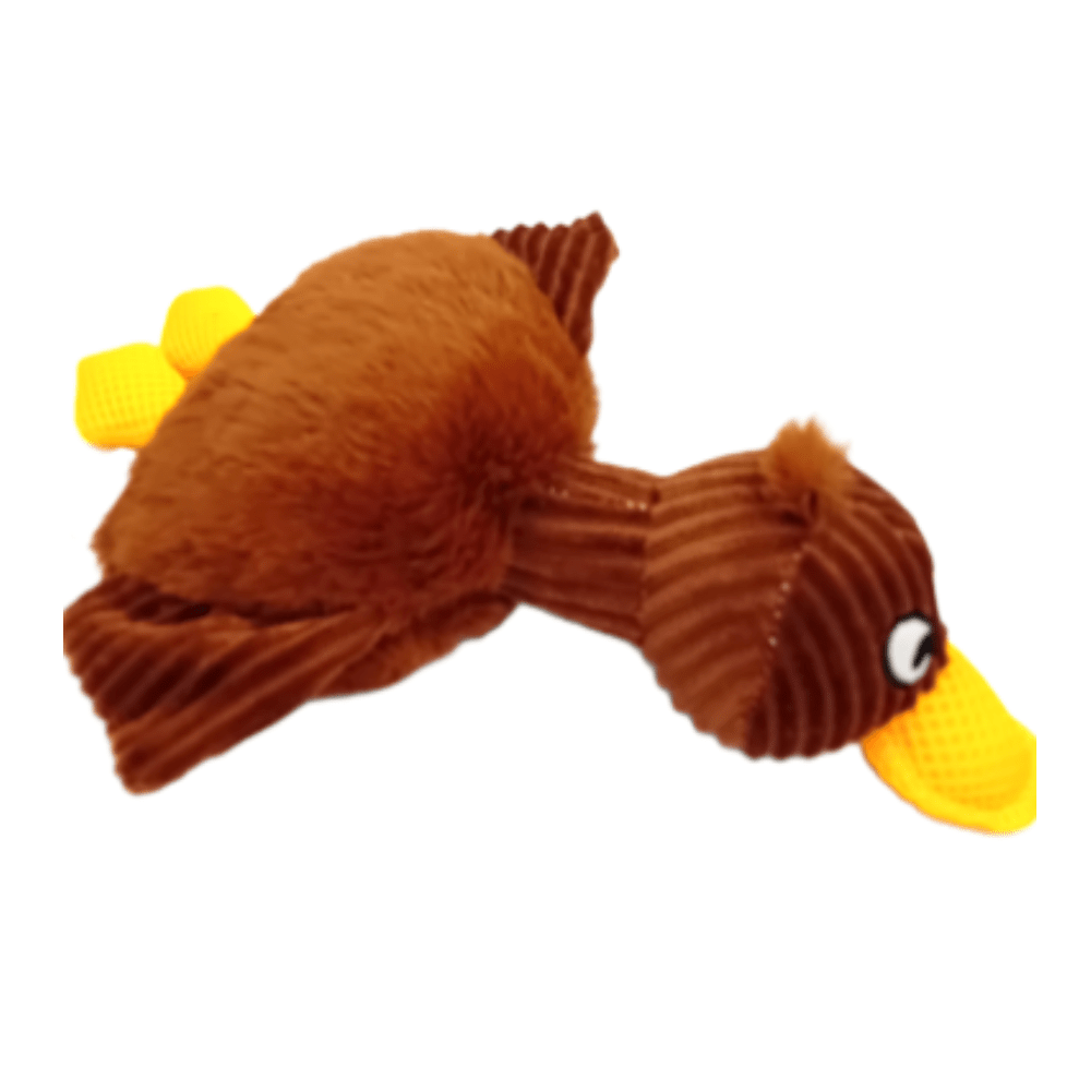 MaxxPro - Knisper & Piep Eend - Hondenspeelgoed - Bruin - 19cm