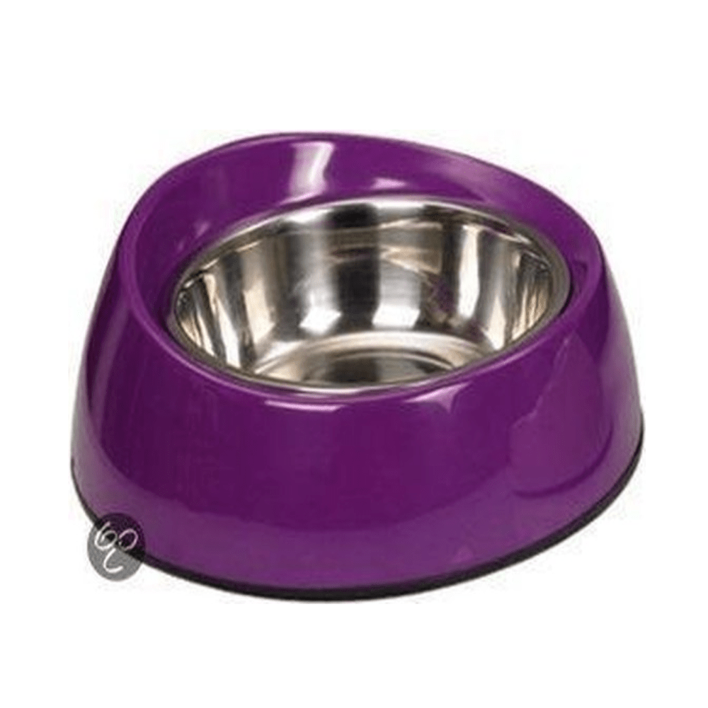 Nobby - Stylish melamine feeding bowl - Purple - with stainless steel insert - dishwasher safe - 160ml