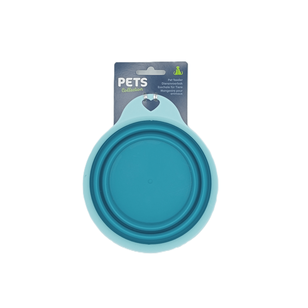 Pets Collection - Foldable Food & Water Bowl Blue - For On The Go!