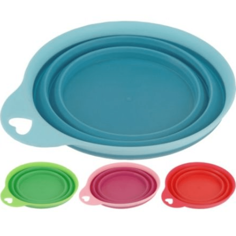 Pets Collection - Foldable Food & Water Bowl Blue - For On The Go!