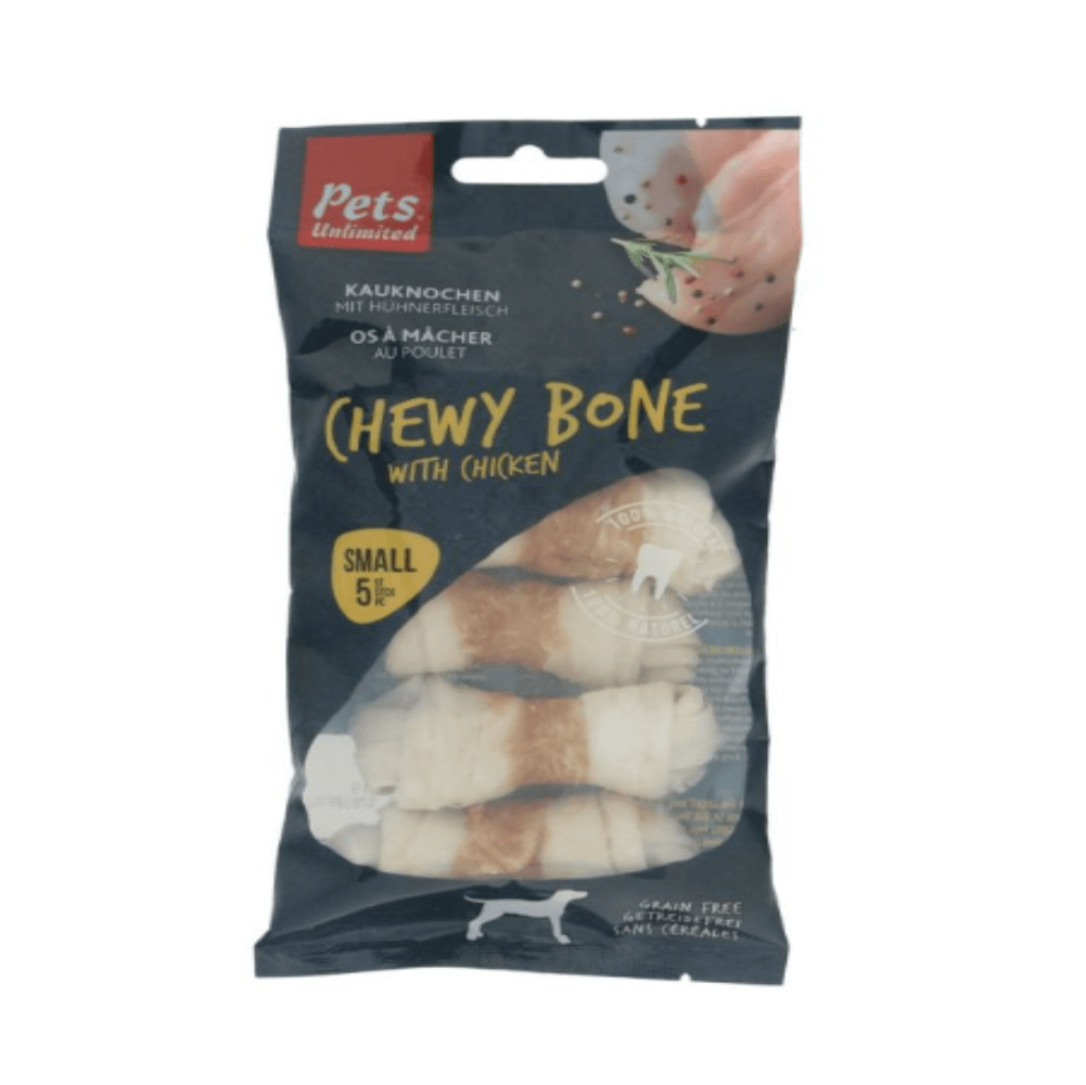 Pets Unlimited - Twisted Bones met Kip - 5 stuks - 75 gram