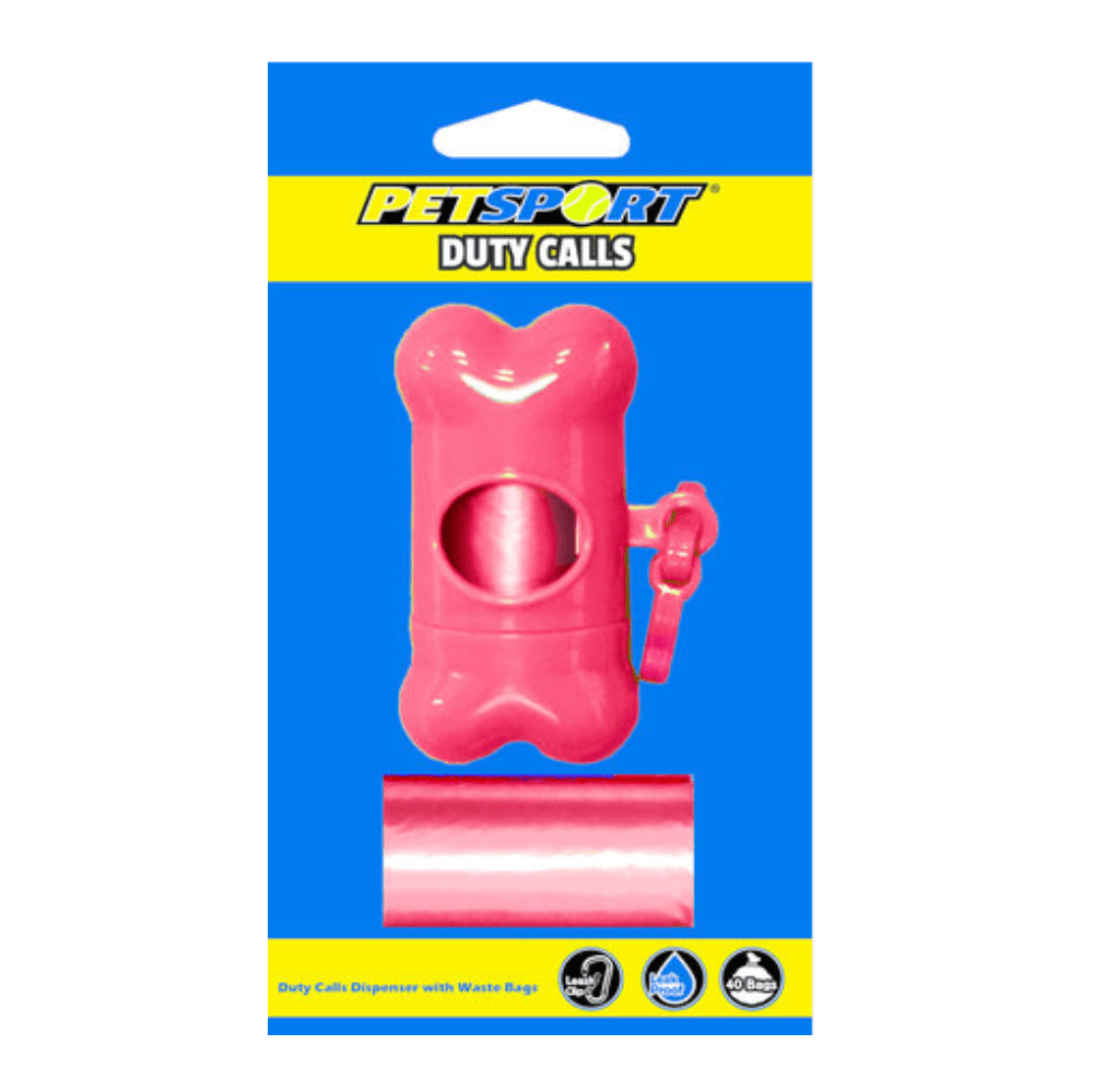 Petsport - Pligter Kalder Poepposer med holder & 40 poser (genopfyldelig)