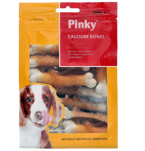 Pinky - Calcium Bones met Kip – Natuurlijke Kauwsnack voor Honden - 100 gram