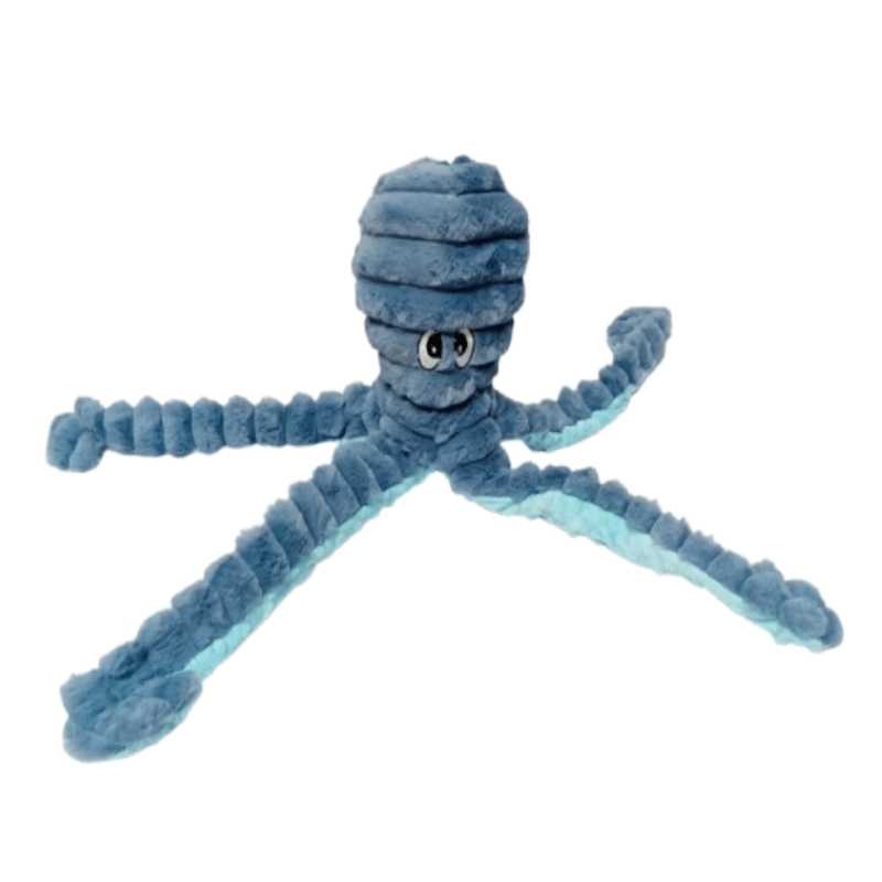 Quapas! - Hondenknuffel Octopus - grijs/blauw - Pluche Speelgoed - 66 cm