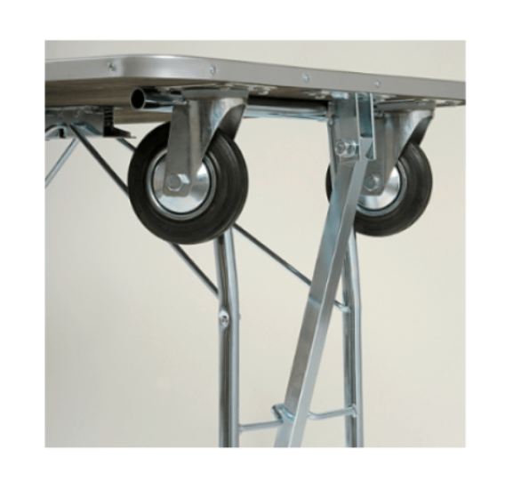 Stevige en functionele opvouwbare trimtafel met wielen - Diergigant