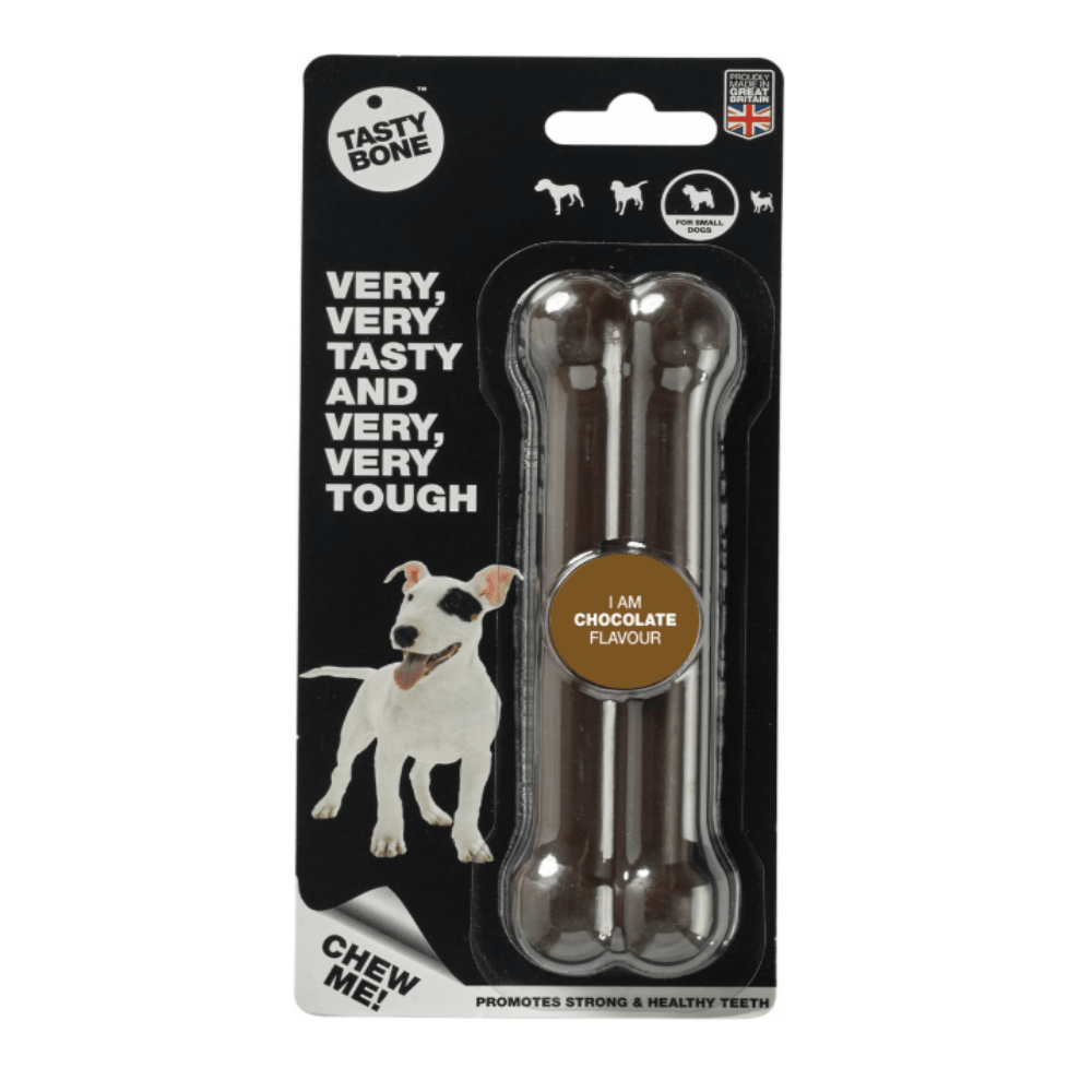 Tasty Bone - Os à mâcher - Chocolat - Mastication & plaisir gustatif - Small - 15cm