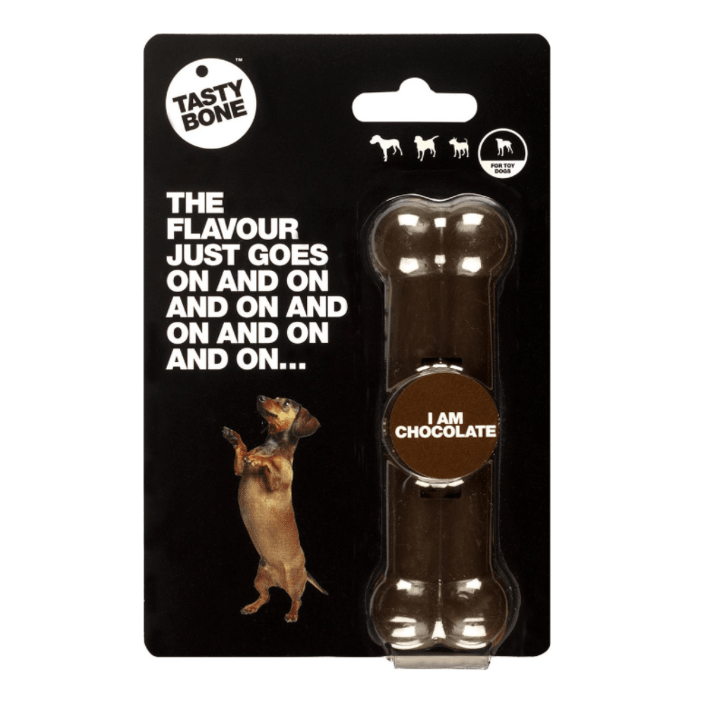 Tasty Bone - Os à mâcher - Chocolat - Mastication et plaisir gustatif - XS - 11cm