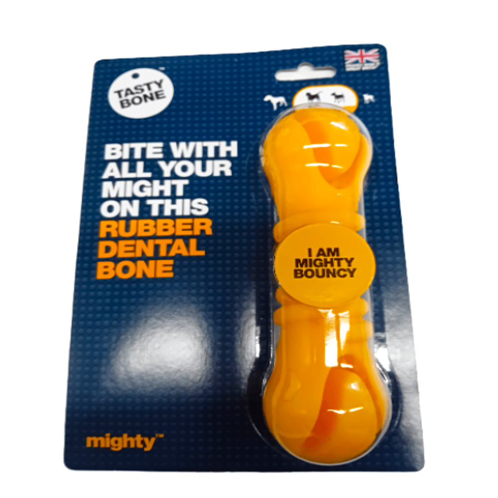 Tasty Bone - Mighty - Jouet en caoutchouc - Plaisir de mâcher et de jouer à l'infini - 15cm