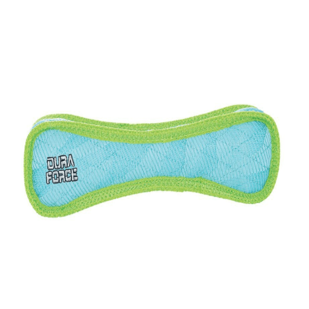 Tuffy - DuraForce Knogle - Tiger Blå/Grøn - Holdbar - 28,5 cm