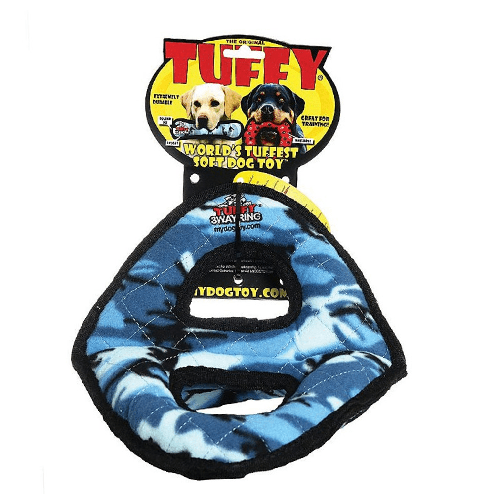 Tuffy - Ultimativ 3-vejs ring - Hundelegetøj - Blå - TUFFY 9