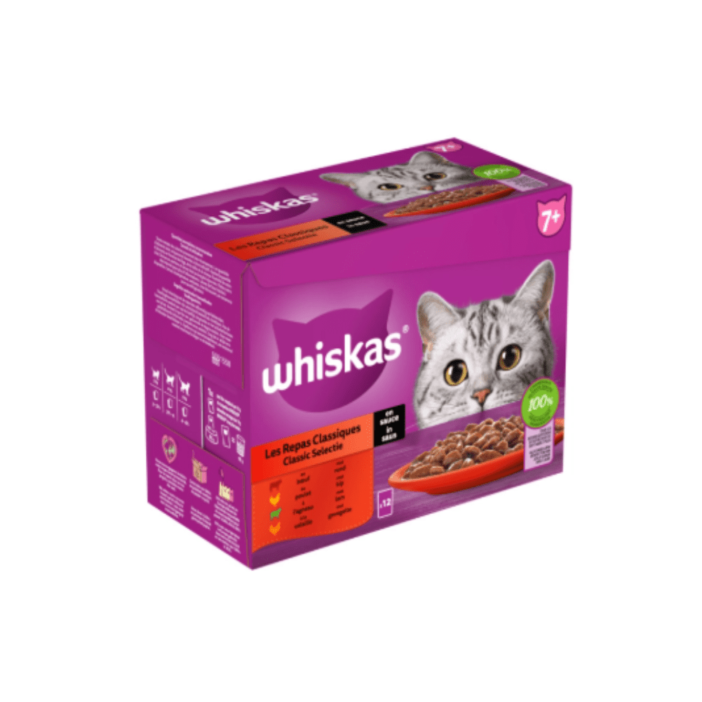 Whiskas 7+ - Classic Selection in Sauce - For Senior Cats - 12x85grams