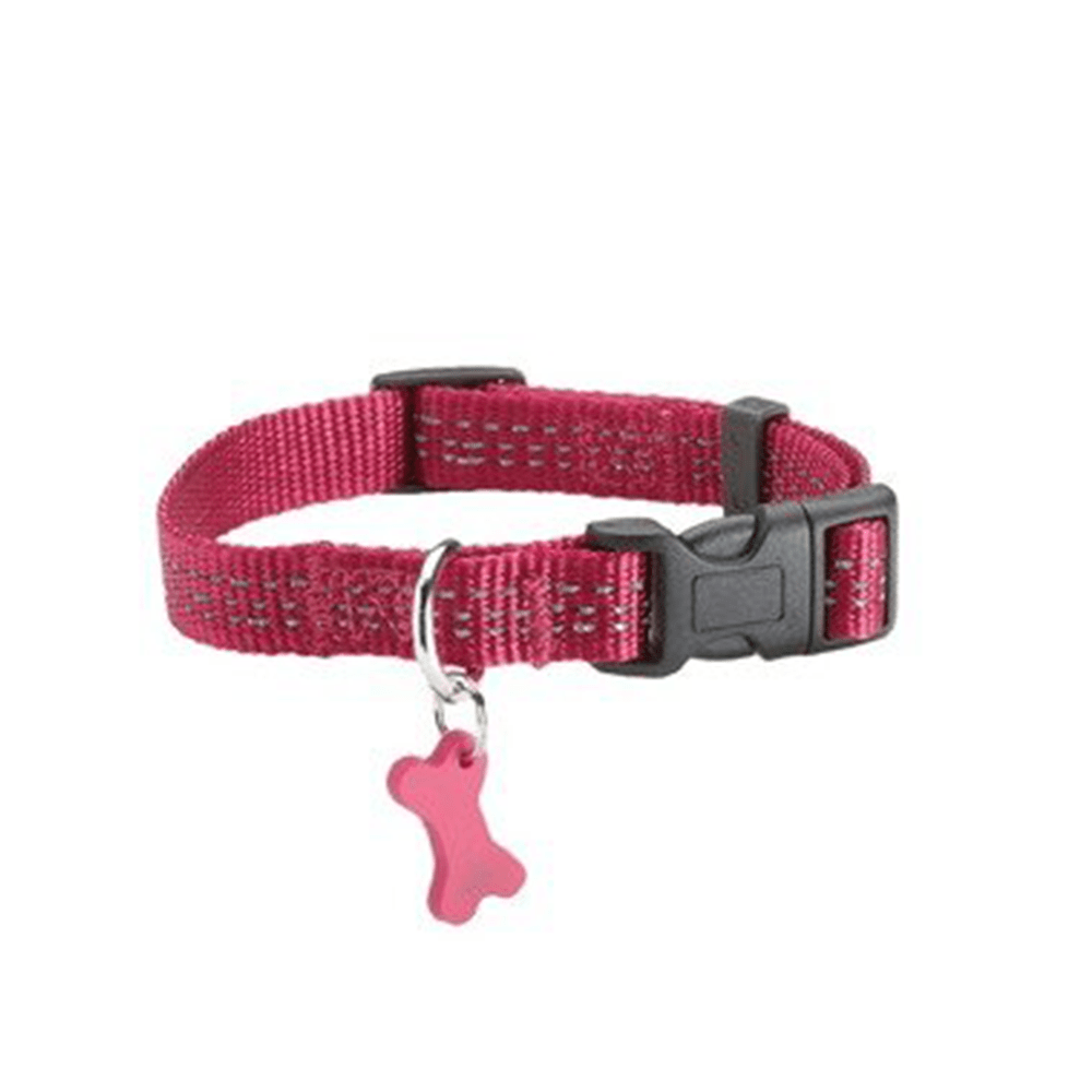 Bobby Halsband Réflexion - Collier de Chien Rose Réfléchissant Fort avec Fermeture à Cliquet Sécurisée