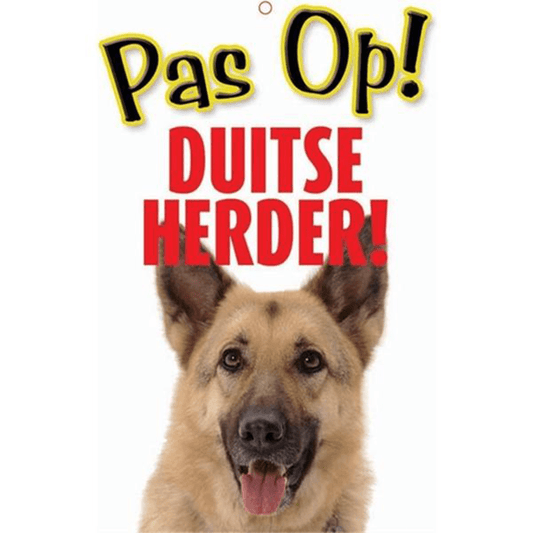 Pas Op Duitse Herder Plastic