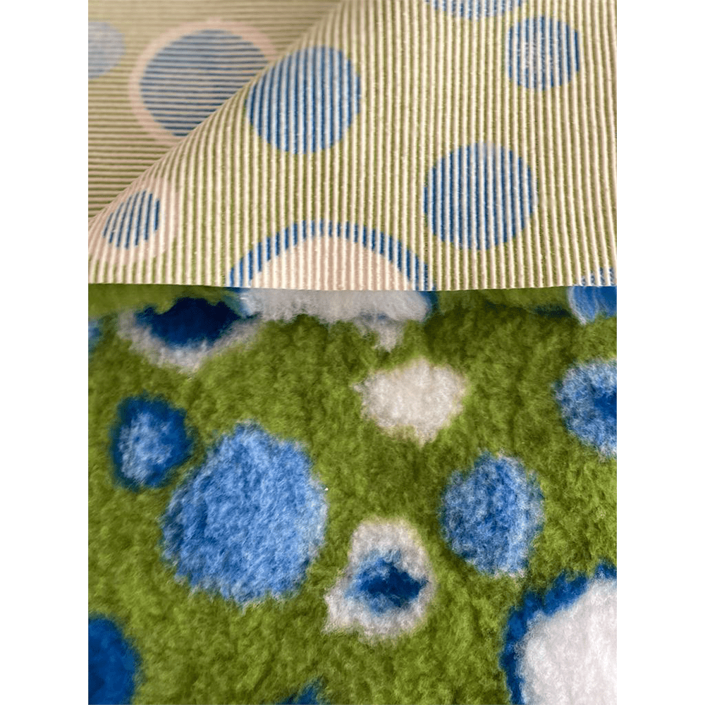 Vetbed Groen met Blauw & Witte Stippen - Diergigant